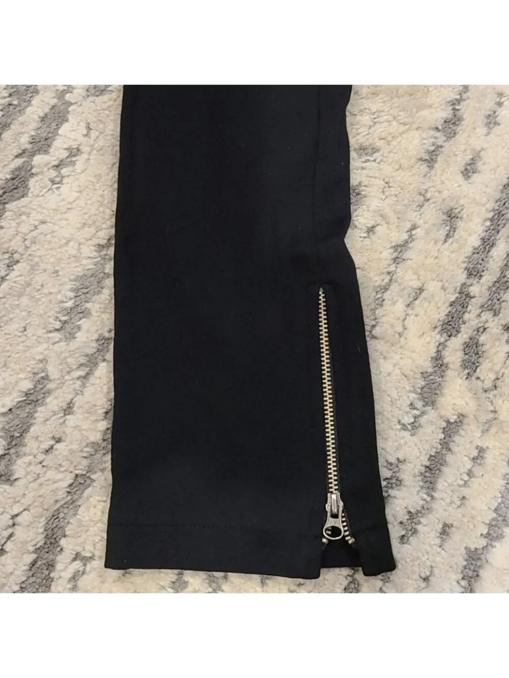 Vince black stretch pants with zippered bottoms